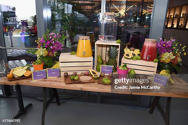 View of atmosphere during the Sunglass Hut celebration "Electrify Your Summer" with Georgia May Jagger, Chanel Iman & Nick Fouquet on June 18, 2015...