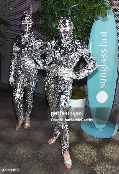 View of atmosphere during the Sunglass Hut celebration "Electrify Your Summer" with Georgia May Jagger, Chanel Iman & Nick Fouquet on June 18, 2015...