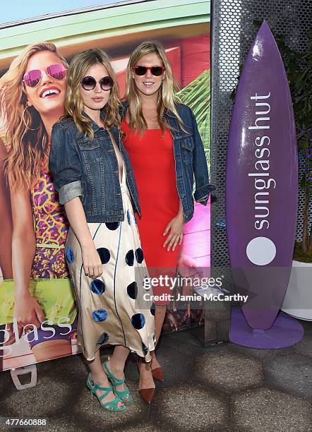 Models Georgia May Jagger and Alexandra Richards attend the Sunglass Hut celebration "Electrify Your Summer" with Georgia May Jagger, Chanel Iman &...