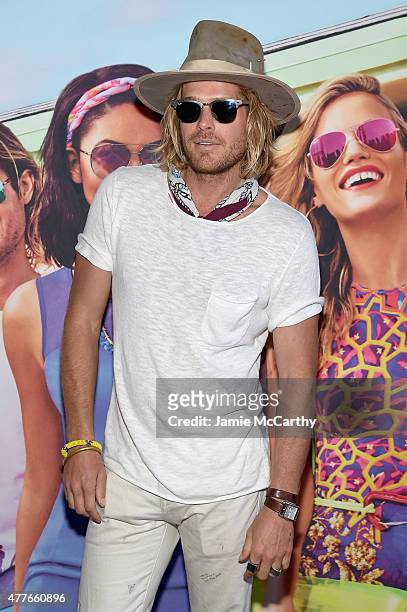 Model Nick Fouquet attends the Sunglass Hut celebration "Electrify Your Summer" with Georgia May Jagger, Chanel Iman & Nick Fouquet on June 18, 2015...