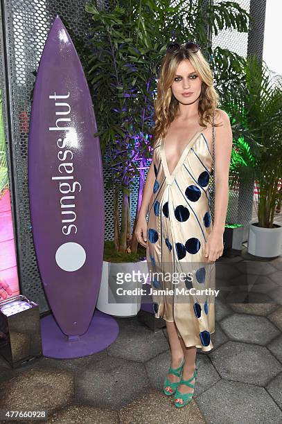 Model Georgia May Jagger attends the Sunglass Hut celebration "Electrify Your Summer" with Georgia May Jagger, Chanel Iman & Nick Fouquet on June 18,...