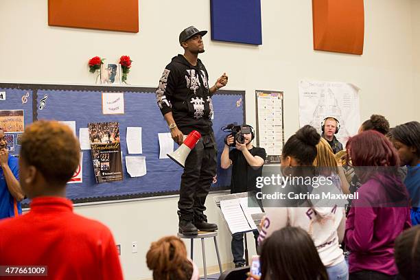 O.B visits Columbia High School on March 10, 2014 in Decatur, Georgia.