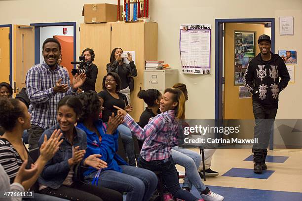 O.B visits Columbia High School on March 10, 2014 in Decatur, Georgia.