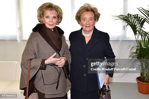 Lily Safra and Bernadette Chirac attend the inauguration of the Claude Pompidou Institute dedicated to the fight against Alzheimer's disease.