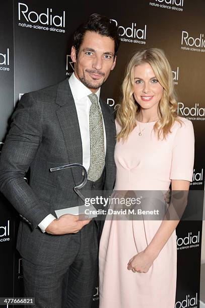 David Gandy , winner of the Man of the Year award, and Donna Air attend the 5th annual Rodial Beautiful Awards to celebrate women of style, beauty...