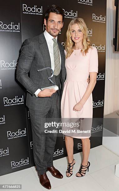 David Gandy , winner of the Man of the Year award, and Donna Air attend the 5th annual Rodial Beautiful Awards to celebrate women of style, beauty...