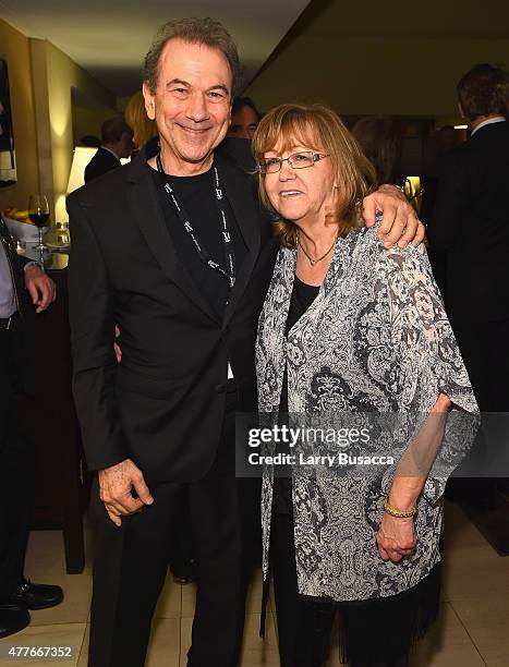 Russ Titelman and SHOF President/CEO Linda Moran attend Songwriters Hall Of Fame 46th Annual Induction And Awards at Marriott Marquis Hotel on June...