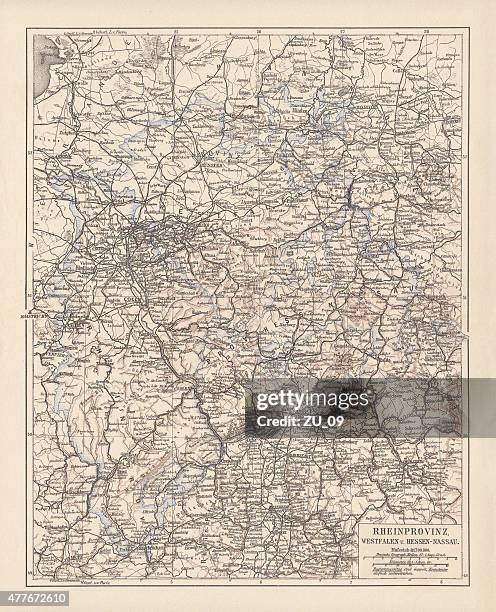illustrations, cliparts, dessins animés et icônes de prussien provinces, publié en 1878 - westphalie