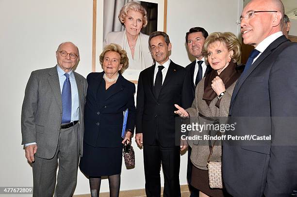 Professor Alain Pompidou, Bernadette Chirac, Nicolas Sarkozy, Mayor of Nice Christian Estrosi, Lily Safra and President of the General Council of the...