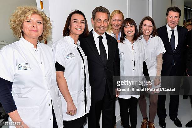 Nicolas Sarkozy , Mayor of Nice Christian Estrosi and psychologists attend the inauguration of the Claude Pompidou Institute dedicated to the fight...