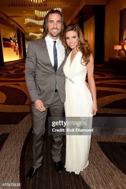 Musician Jake Owen and Lacey Buchanan attend the T.J. Martell Foundation Nashville Honors Gala at the Omni Hotel on March 10, 2014 in Nashville,...