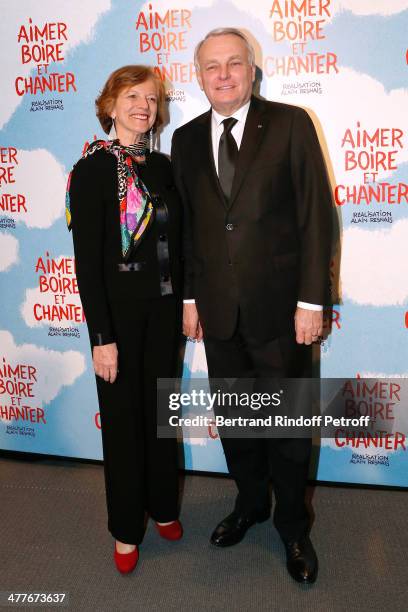 French Prime Minister Jean-Marc Ayrault with his wife Brigitte Ayrault attend the 'Aimer, Boire Et Chanter' Paris movie premiere. Held at Cinema UGC...