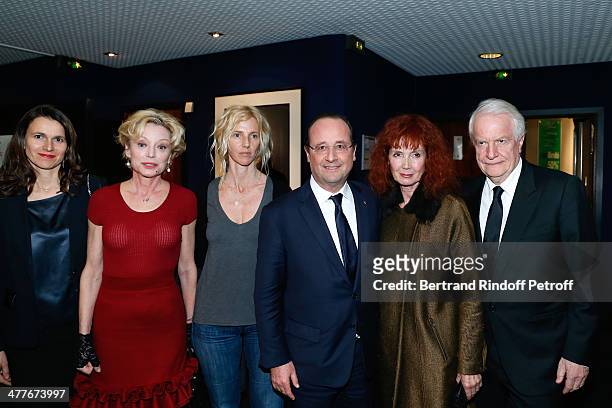 French Culture Minister Aurelie Filippetti, actresses Caroline Silhol, Sandrine Kiberlain, President of the French Republic Francois Hollande,...