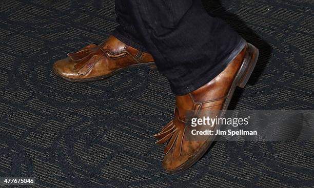 Actor David Harbour, shoe detail, attends "The Overnight" New York premiere at Landmark's Sunshine Cinema on June 18, 2015 in New York City.