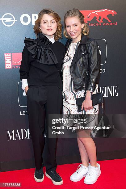 Mala Emde and Anna Lena Klenke attend the New Faces Award Film 2015 at ewerk on June 18, 2015 in Berlin, Germany.