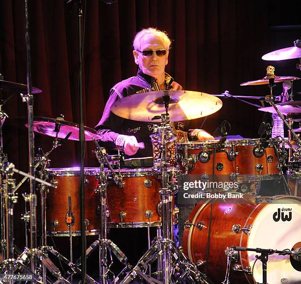 Ginger Baker Performs Jazz Confusion Featuring Pee Wee Ellis, Alec Dankworth & Abass Dodoo at BB King on June 18, 2015 in New York, New York.