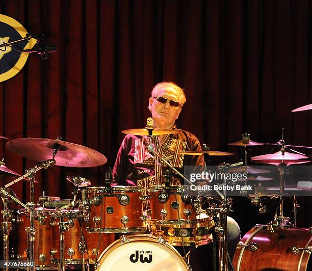 Ginger Baker Performs Jazz Confusion Featuring Pee Wee Ellis, Alec Dankworth & Abass Dodoo at BB King on June 18, 2015 in New York, New York.