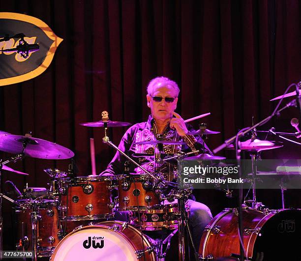 Ginger Baker Performs Jazz Confusion Featuring Pee Wee Ellis, Alec Dankworth & Abass Dodoo at BB King on June 18, 2015 in New York, New York.