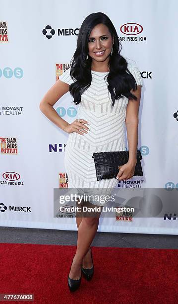 Actress Liannet Borrego attends the Black AIDS Institute 2015 Heroes in the Struggle Gala Reception and Awards Ceremony at the Directors Guild of...