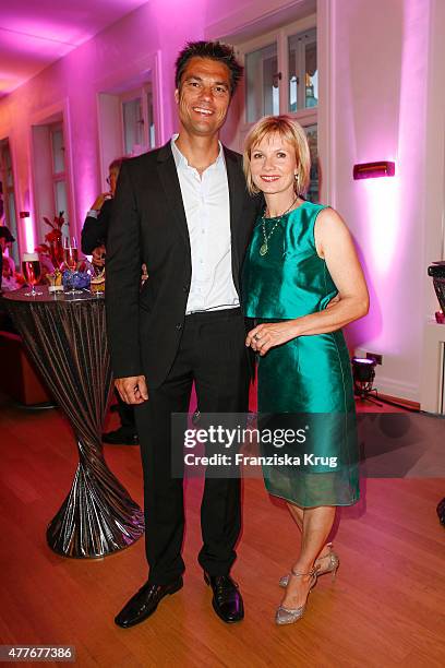 Boris Buettner and Ilka Essmueller attend the Bertelsmann Summer Party on June 18, 2015 in Berlin, Germany.