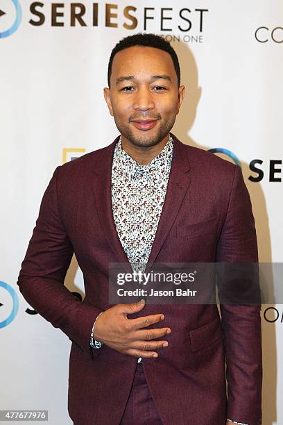 John Legend arrives prior to his performance during the opening night of SeriesFest at Red Rocks Amphitheatre on June 18, 2015 in Morrison, Colorado.