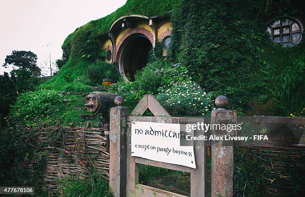 Bilbo Baggins house is seen at the Hobbiton Movie Set where Lord of the Rings and The Hobbit trilogies were filmed, during the FIFA U-20 World Cup on...