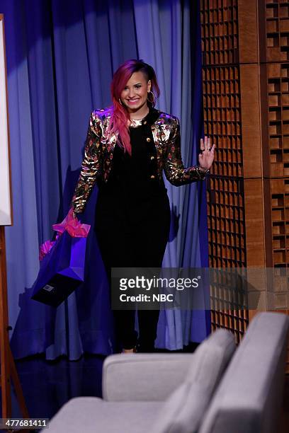 Episode 0016 -- Pictured: Demi Lovato arrives on March 10, 2014 --