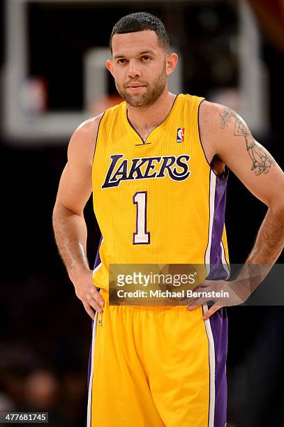 Jordan Farmar of the Los Angeles Lakers during a game against the New Orleans Pelicans at Staples Center on November 12, 2013 in Los Angeles,...