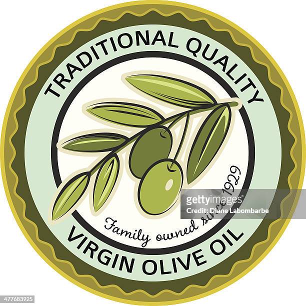olives stamp label - olive oil stock illustrations