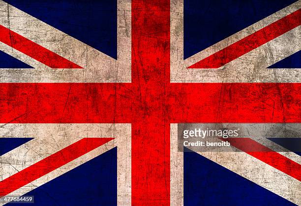 stockillustraties, clipart, cartoons en iconen met vintage british flag - english flag
