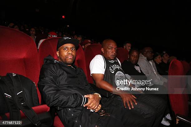 Consequence and Ralph 'Uncle Ralph' McDaniels attend the "Fresh Dressed" New York Premiere at SVA Theater on June 18 in New York City.
