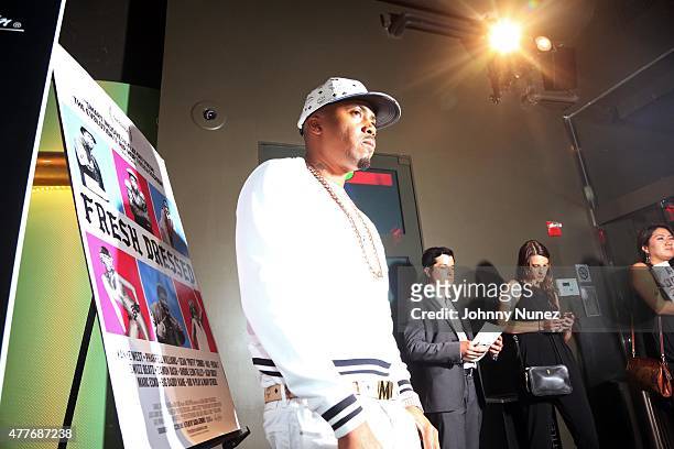 Nas attends the "Fresh Dressed" New York Premiere at SVA Theater on June 18 in New York City.