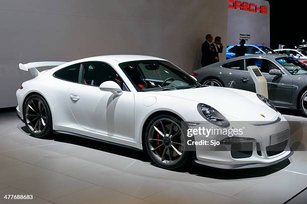 porsche 911 gt3 sports car front view - porsche 911 stock pictures, royalty-free photos & images