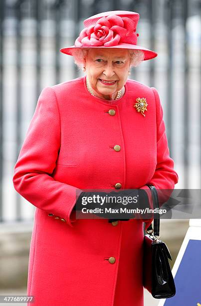 Queen Elizabeth II attends the Commonwealth Observance Service at Westminster Abbey on March 10, 2014 in London, England.