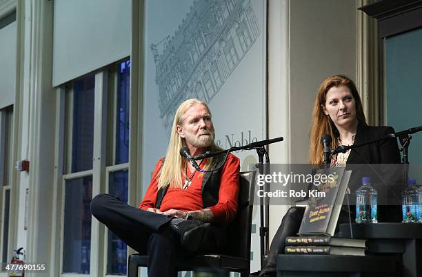 Galadrielle Allman and Gregg Allman discuss about new book, "Please Be with Me: A Song for My Father, Duane Allman" at Barnes & Noble Union Square on...