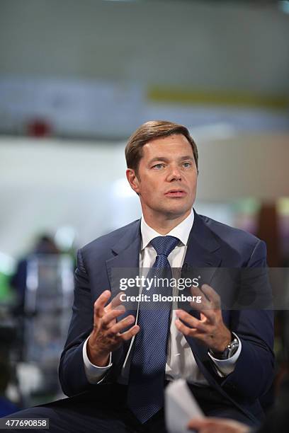 93 Russian Billionaire Alexey Mordashov Interview Stock Photos, High