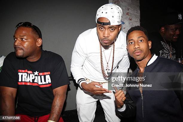 Tragedy Khadafi, Nas, and Brandon T. Jackson attend the "Fresh Dressed" New York Premiere After Party on June 18 in New York City.