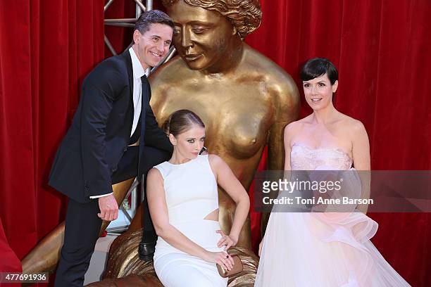 Brian Dietzen, Elisabeth Harnois and Zoe McLellan attend the 55th Monte Carlo TV Festival Closing Ceremony and Golden Nymph Awards at the Grimaldi...