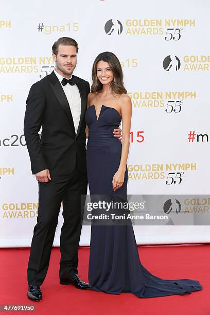 Grey Damon and his wife attend the 55th Monte Carlo TV Festival Closing Ceremony and Golden Nymph Awards at the Grimaldi Forum on June 18, 2015 in...