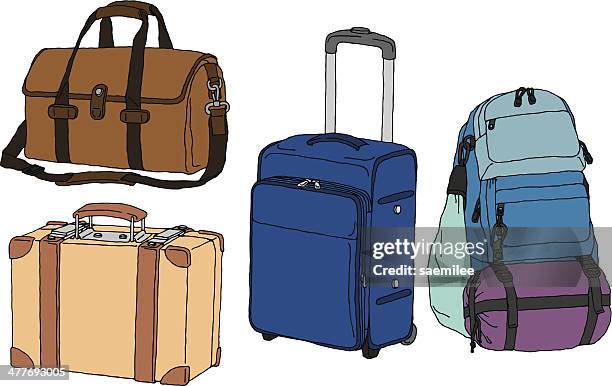 reisetasche - koffer stock-grafiken, -clipart, -cartoons und -symbole