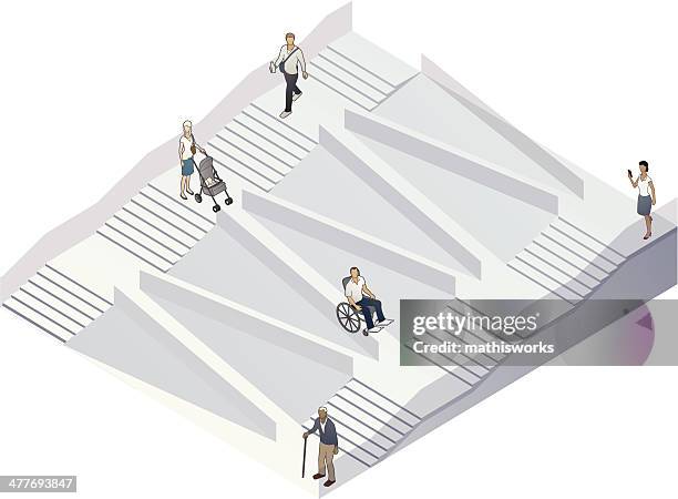 accessibility illustration - wheelchair access stock illustrations