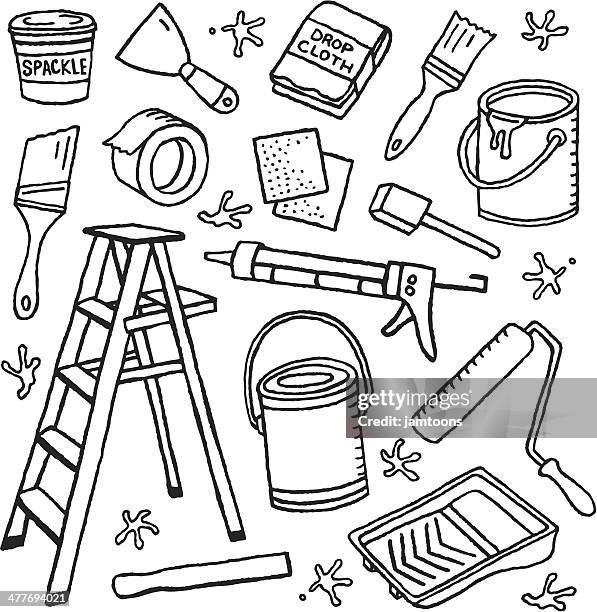 malerei und kritzeleien - schmirgelpapier stock-grafiken, -clipart, -cartoons und -symbole