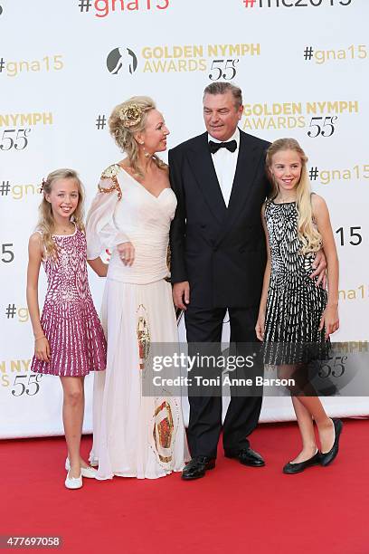 Prince Charles of Bourbon-Two Sicilies and his wife Princess Camilla of Bourbon-Two Sicilies pose with their daughters Princess Maria Chiara and...