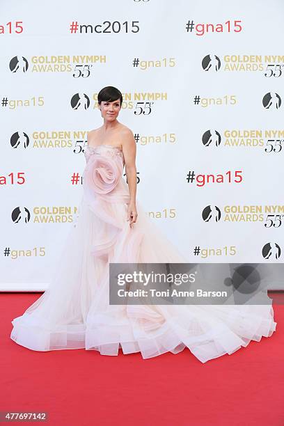 Zoe McLellan attends the 55th Monte Carlo TV Festival Closing Ceremony and Golden Nymph Awards at the Grimaldi Forum on June 18, 2015 in Monte-Carlo,...