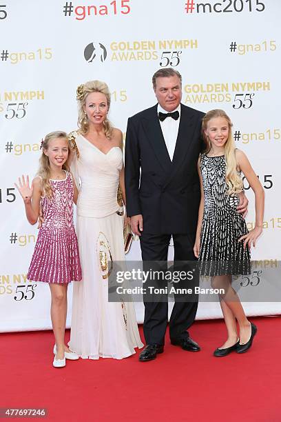 Prince Charles of Bourbon-Two Sicilies and his wife Princess Camilla of Bourbon-Two Sicilies pose with their daughters Princess Maria Chiara and...