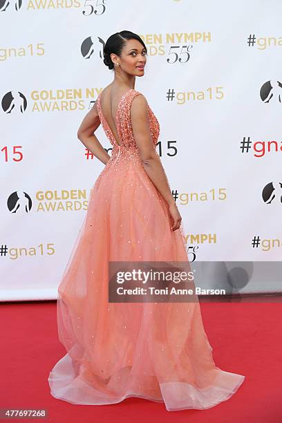 Cynthia Addai-Robinson attends the 55th Monte Carlo TV Festival Closing Ceremony and Golden Nymph Awards at the Grimaldi Forum on June 18, 2015 in...