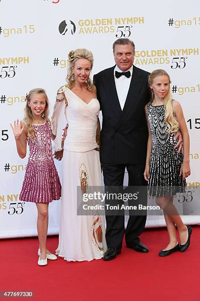 Prince Charles of Bourbon-Two Sicilies and his wife Princess Camilla of Bourbon-Two Sicilies pose with their daughters Princess Maria Chiara and...