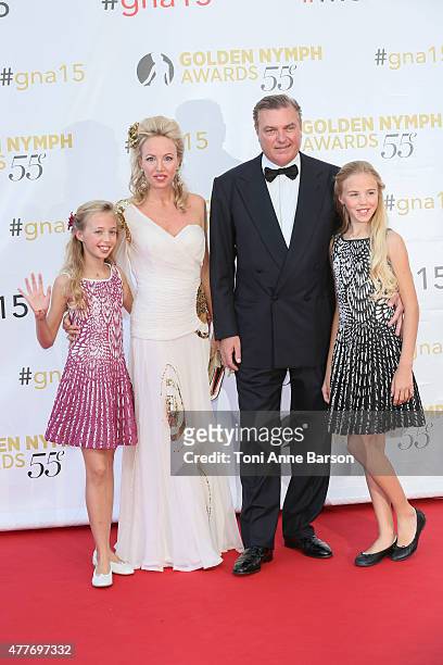 Prince Charles of Bourbon-Two Sicilies and his wife Princess Camilla of Bourbon-Two Sicilies pose with their daughters Princess Maria Chiara and...