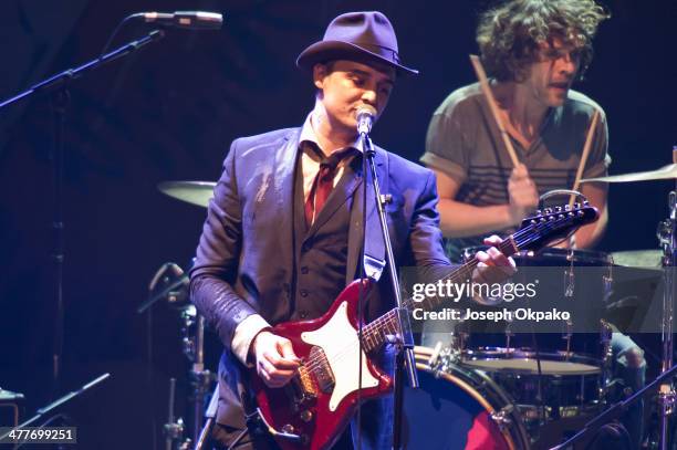 Pete Doherty of Babyshambles performs on stage at The Roundhouse on March 10, 2014 in London, United Kingdom.