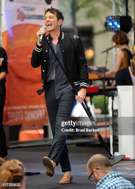 Musician Nate Ruess performs on NBC's "Today" at Rockefeller Plaza on June 19, 2015 in New York City.